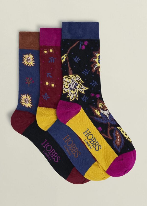 hobbs Jacobean Sock Set Black Multi