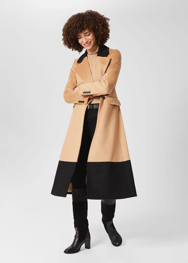 hobbs Jacqueline Coat Camel Black