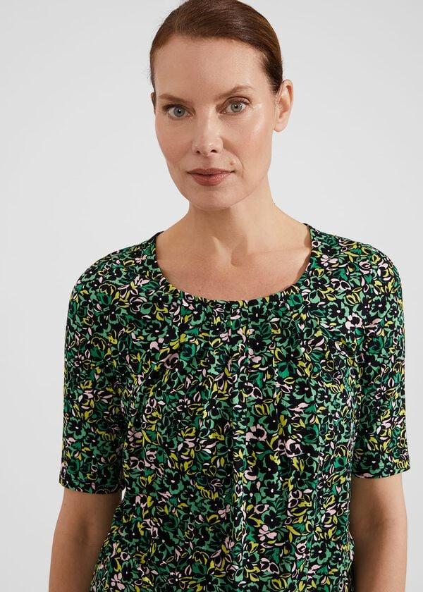 Hobbs Jacqueline Print Top Green Multi