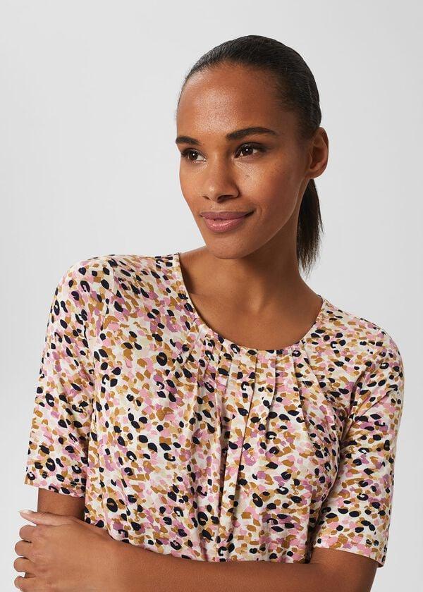 Hobbs Jacqueline Print Top Ivory Multi