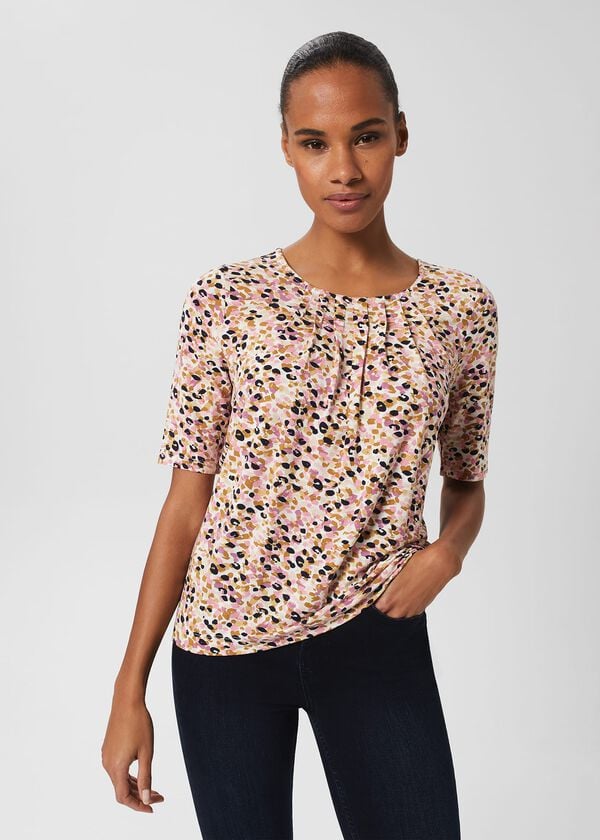 hobbs Jacqueline Print Top Ivory Multi