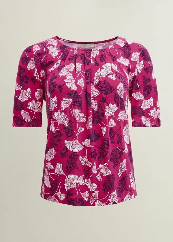 Hobbs Jacqueline Printed Top Pink Multi