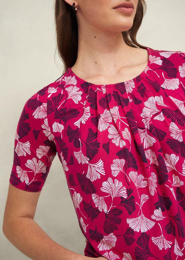 Hobbs Jacqueline Printed Top Pink Multi