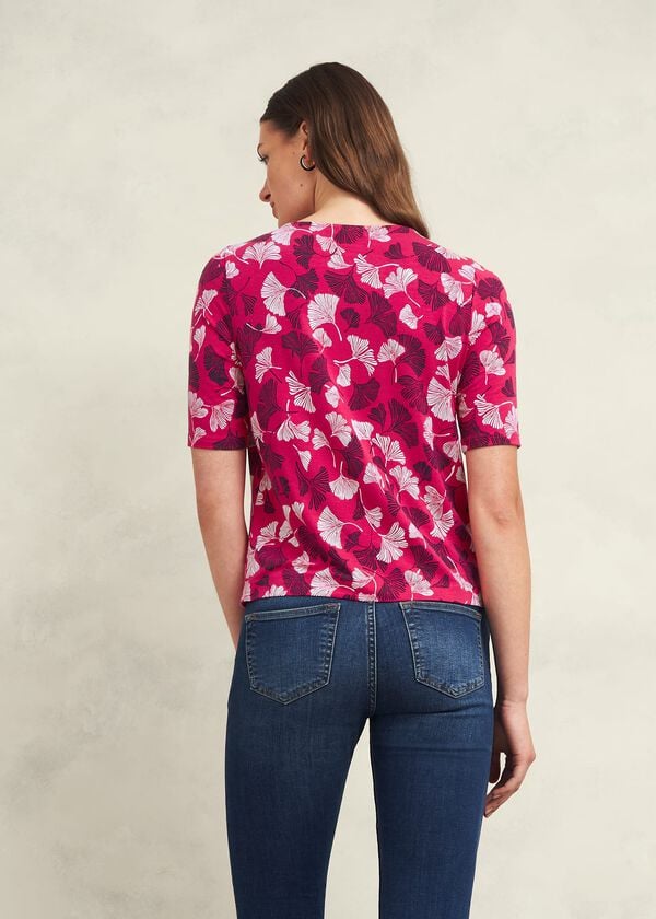 Hobbs Jacqueline Printed Top Pink Multi