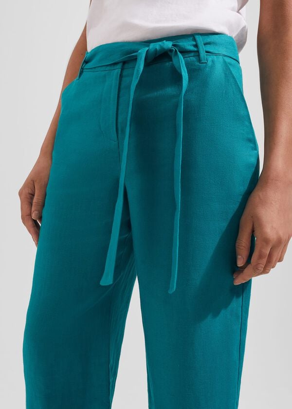 Hobbs Jacqui Crop Trousers Lagoon Green