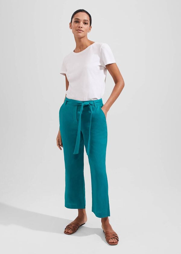 hobbs Jacqui Crop Trousers Lagoon Green