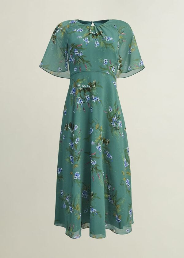 Hobbs Jaida Dress Green Multi