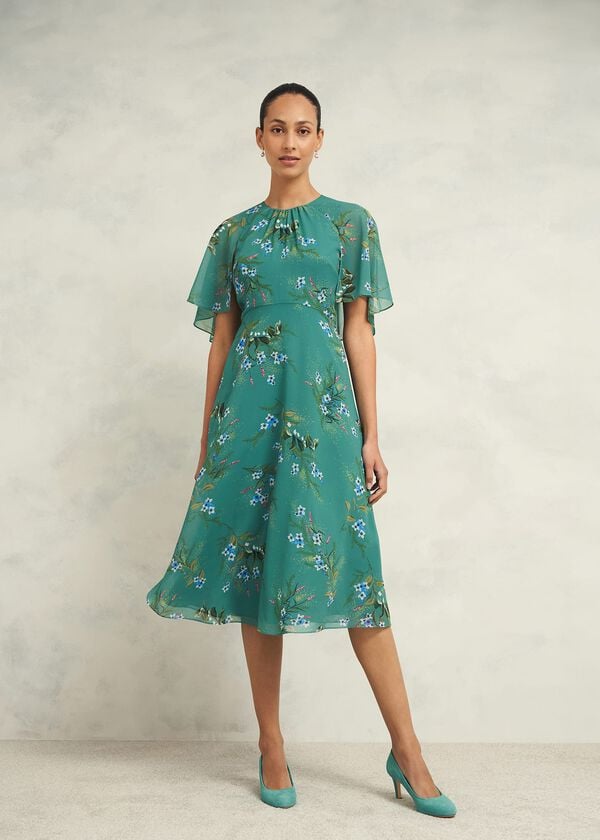 hobbs Jaida Dress Green Multi
