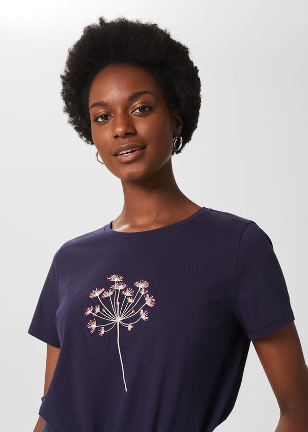 Hobbs Jamie Embroided T-Shirt Cow Parsley