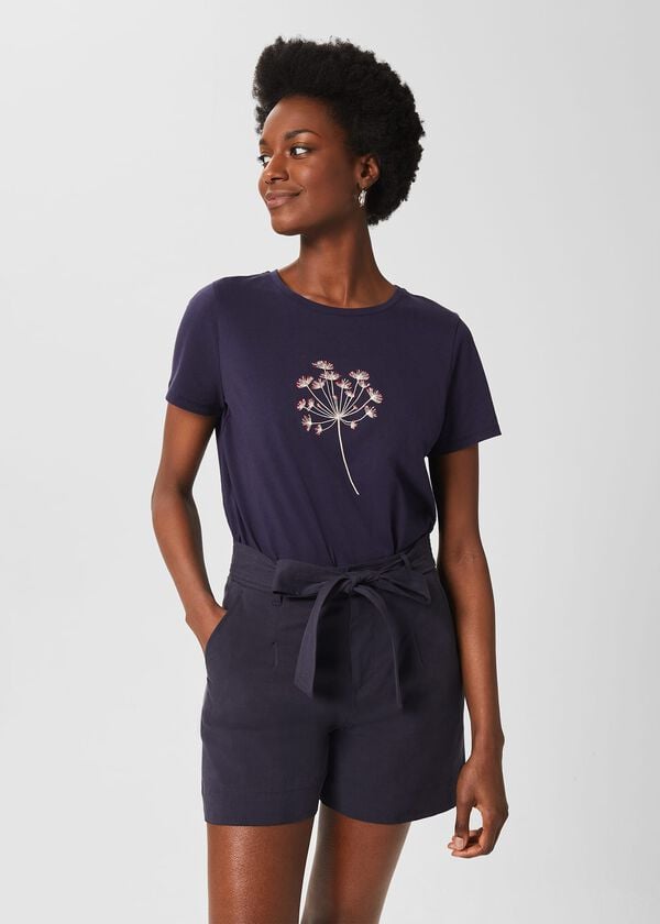 hobbs Jamie Embroided T-Shirt Cow Parsley