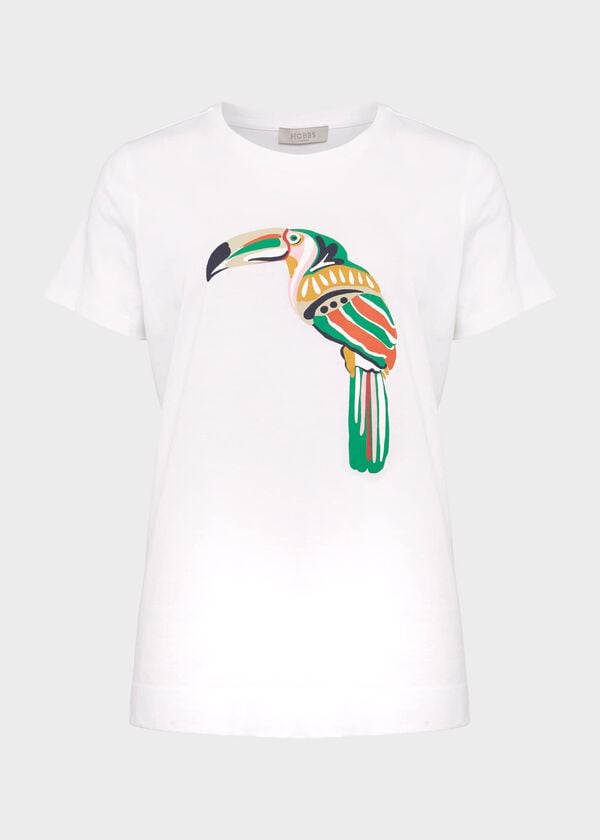 Hobbs Jamie Printed Tee White Multi