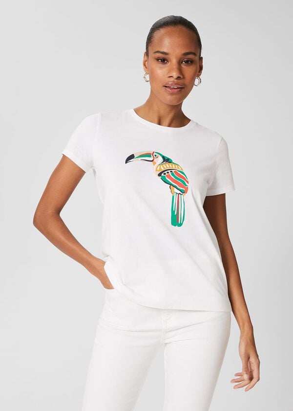 Hobbs Jamie Printed Tee White Multi