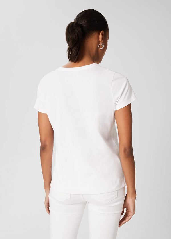 Hobbs Jamie Printed Tee White Multi