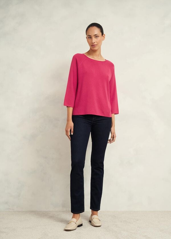 hobbs Jana Jumper With Wool Zinnia Pink