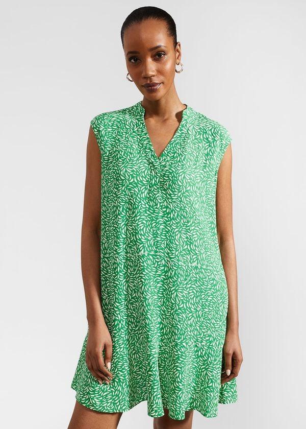 Hobbs Janey Dress Green Cream