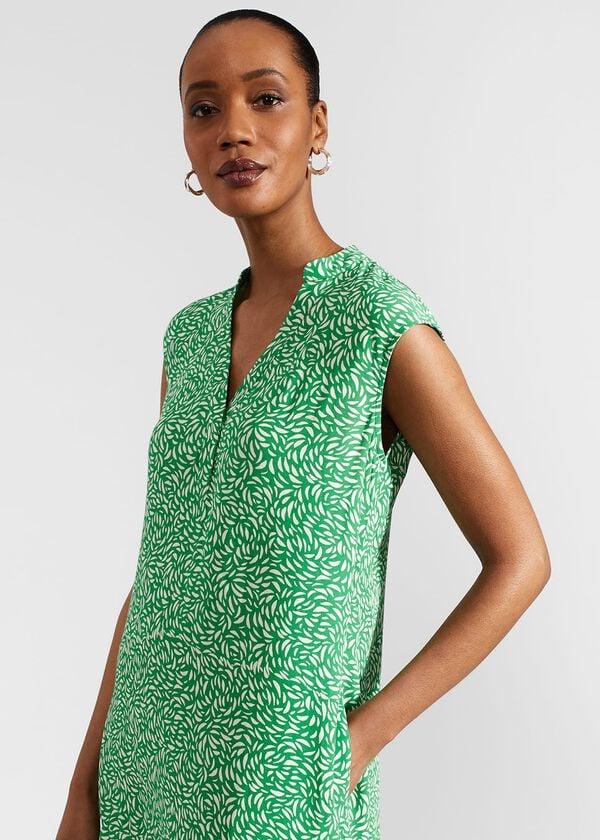 Hobbs Janey Dress Green Cream