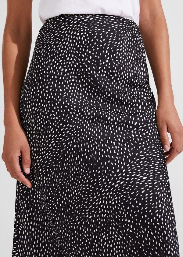 Hobbs Jas Satin Skirt Black Ivory