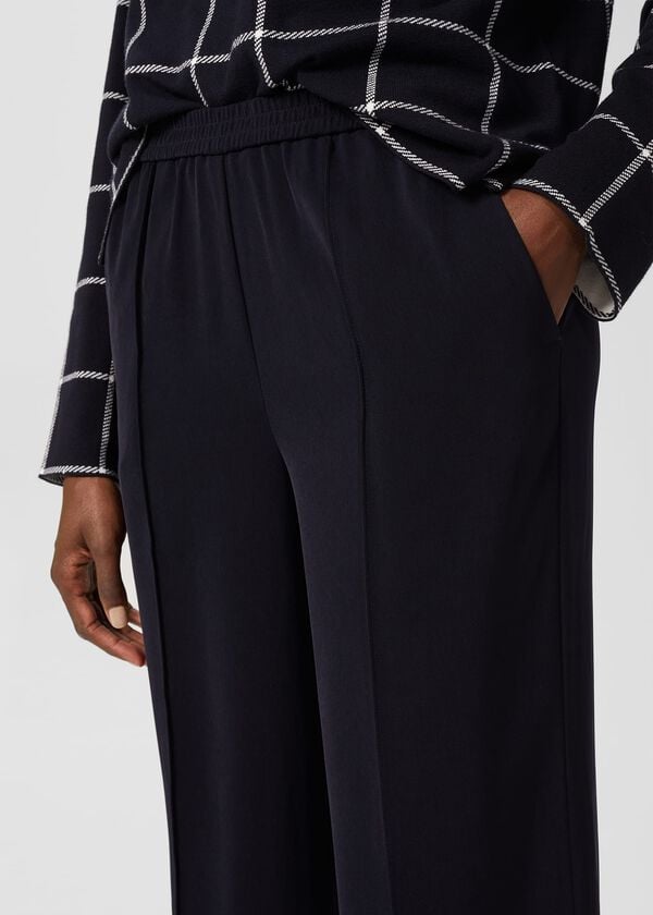 Hobbs Jas Wide Leg Trousers Navy