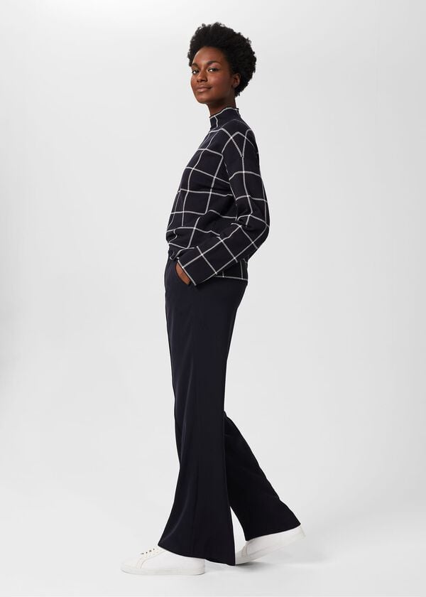 Hobbs Jas Wide Leg Trousers Navy
