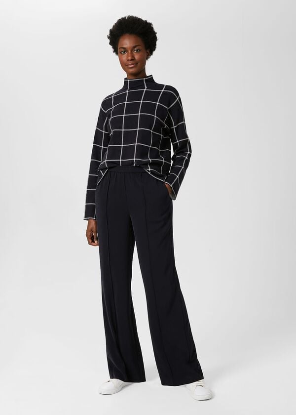 hobbs Jas Wide Leg Trousers Navy