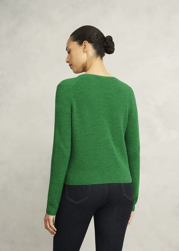 Hobbs Jasmina Cardigan With Alpaca Lush Green