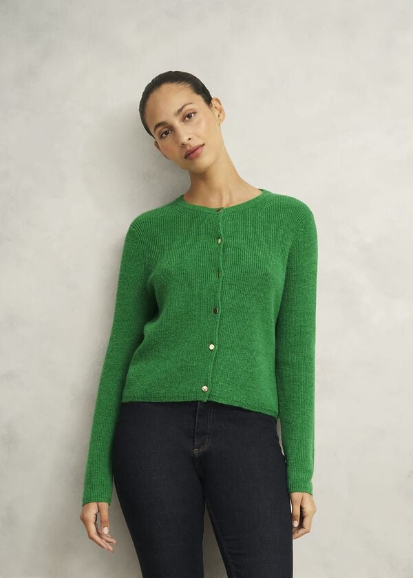 hobbs Jasmina Cardigan With Alpaca Lush Green