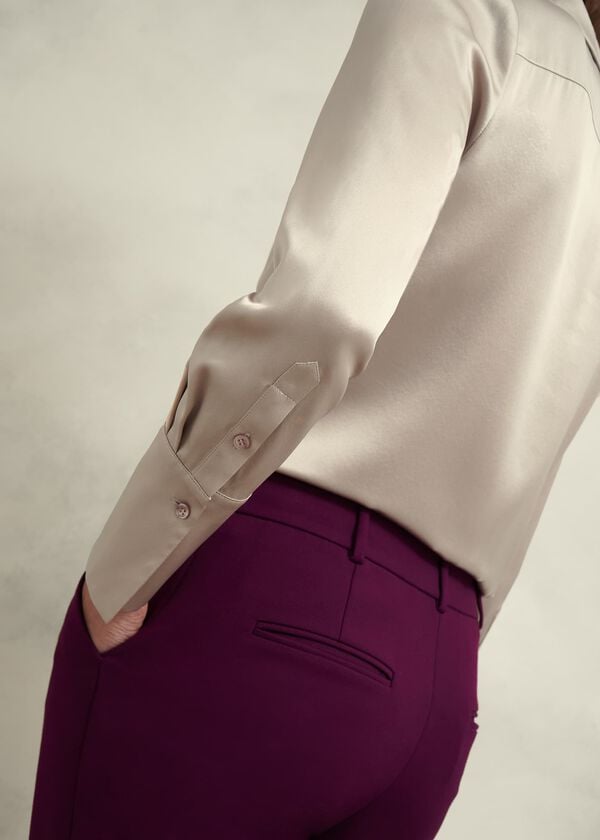 Hobbs Jaya Silk Shirt Buff Grey