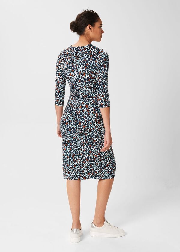Hobbs Jemma Jersey Dress Green Multi
