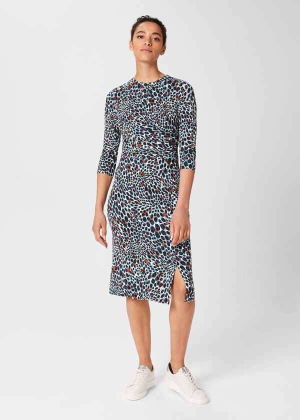 hobbs Jemma Jersey Dress Green Multi