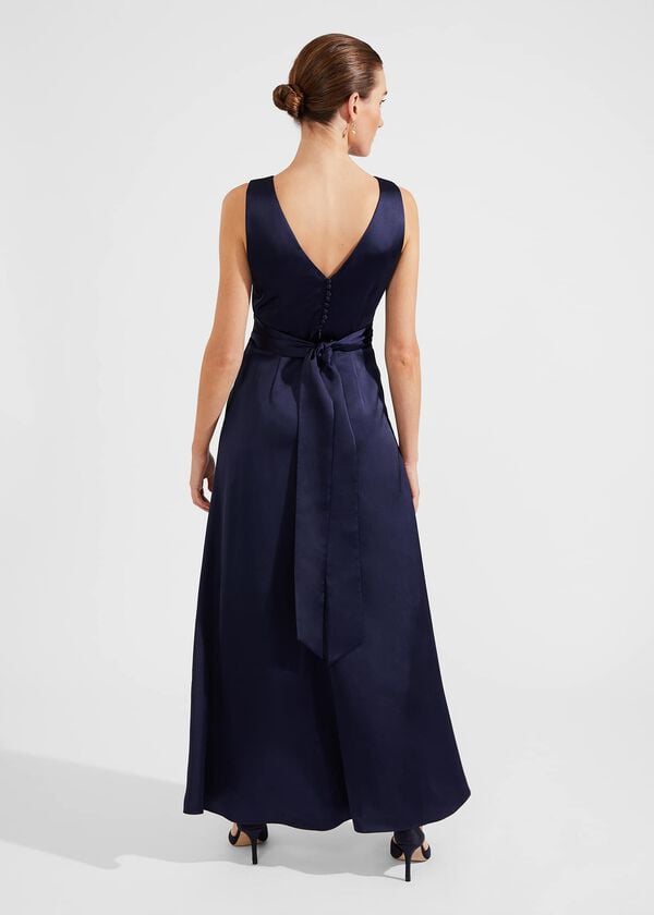 Hobbs Jemma Satin Maxi Dress Midnight Navy