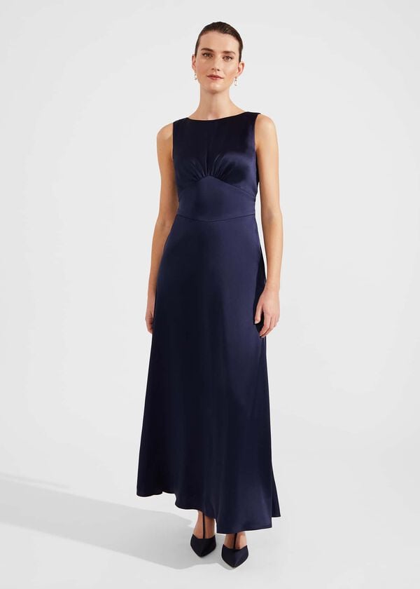 hobbs Jemma Satin Maxi Dress Midnight Navy