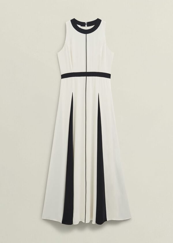Hobbs Jenn Colourblock Dress Cream Black
