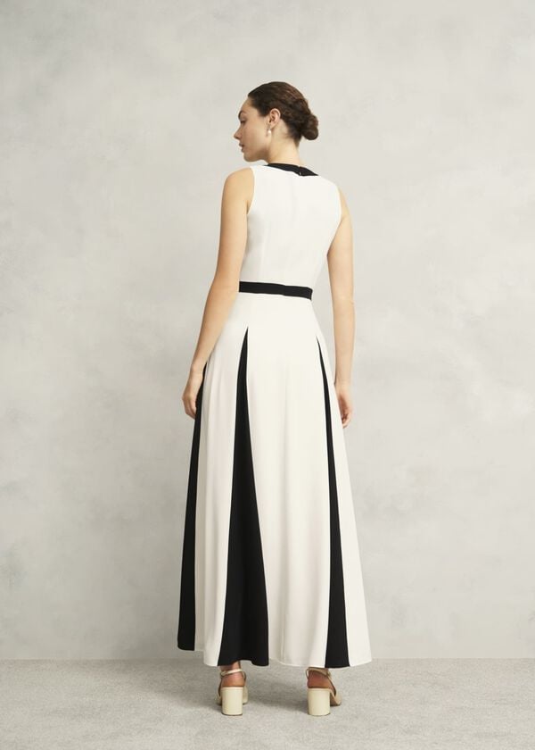 Hobbs Jenn Colourblock Dress Cream Black