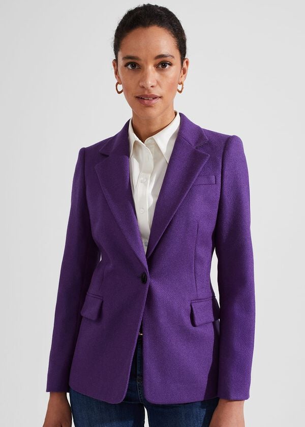Hobbs Jess Wool Jacket Indigo Purple