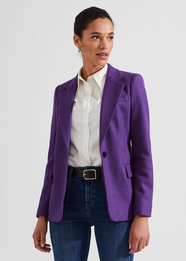 Hobbs Jess Wool Jacket Indigo Purple