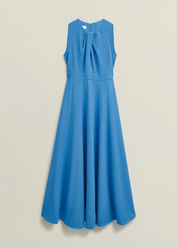 Hobbs Jessa Twist Detail Dress Bright Sky Blue