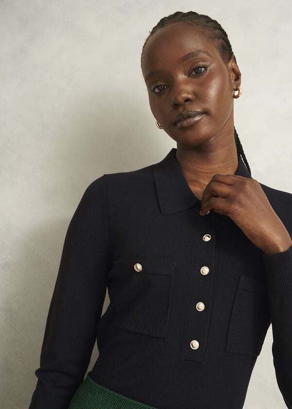 Hobbs Jessica Knitted Shirt Black