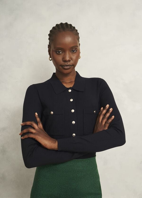 hobbs Jessica Knitted Shirt Black