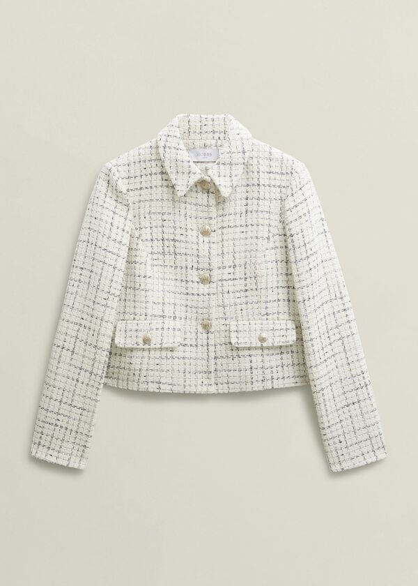 Hobbs Jessie Cotton Blend Jacket Ivory Navy