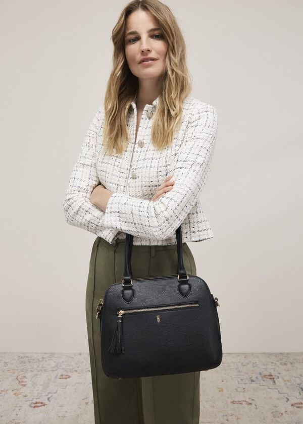 hobbs Jessie Cotton Blend Jacket Ivory Navy