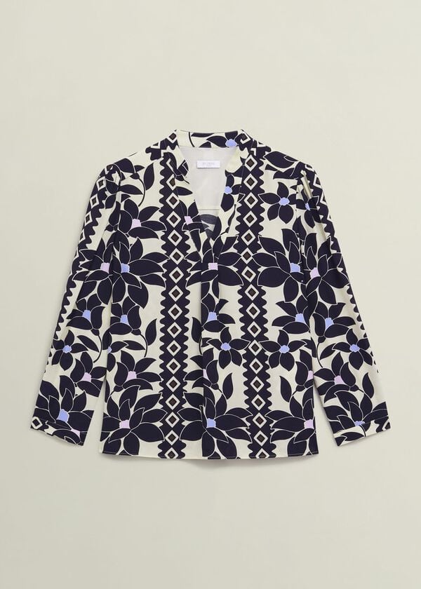 Hobbs Jilly Blouse Navy Multi
