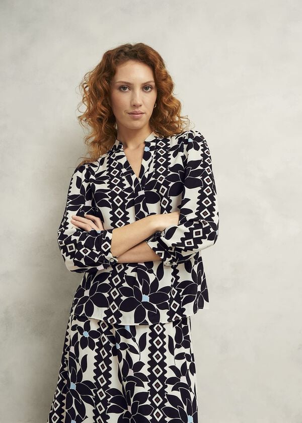 Hobbs Jilly Blouse Navy Multi