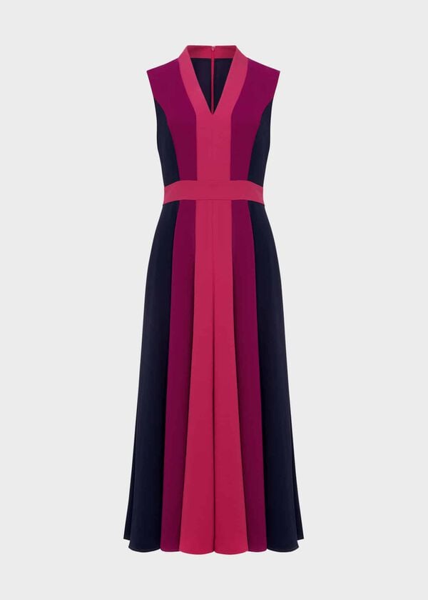 Hobbs Jilly Fit And Flare Dress Pink Multi