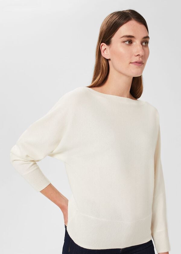 Hobbs Joanna Cashmere Jumper Ivory