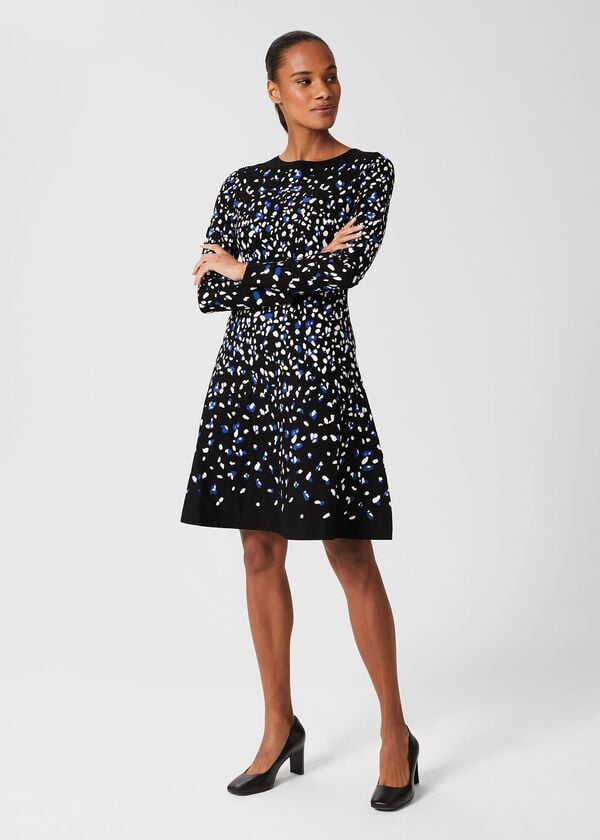 hobbs Jodie Knitted Dress Black Multi