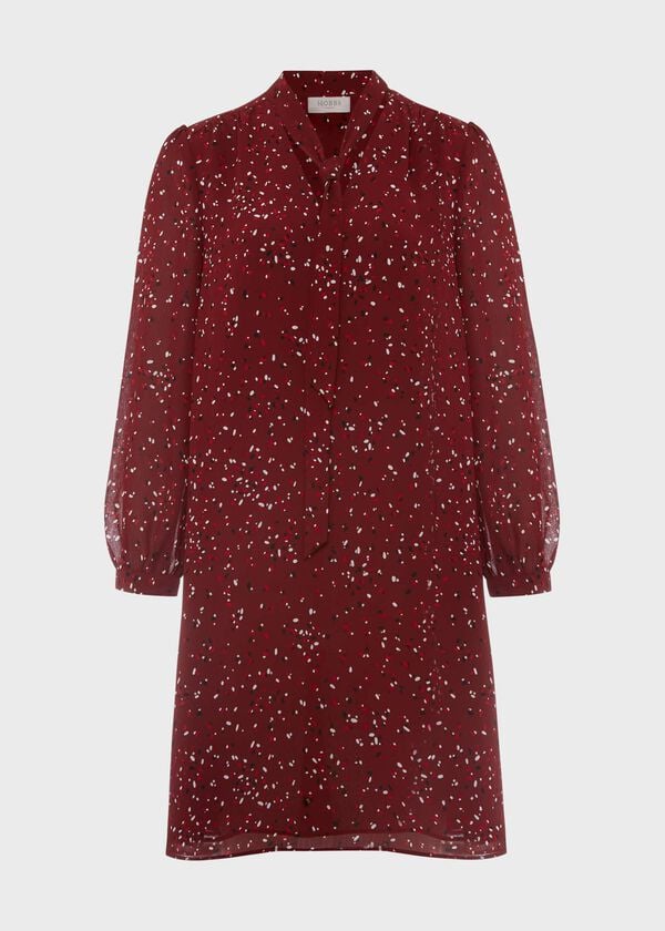 Hobbs Joella A Line Dress Wine Red