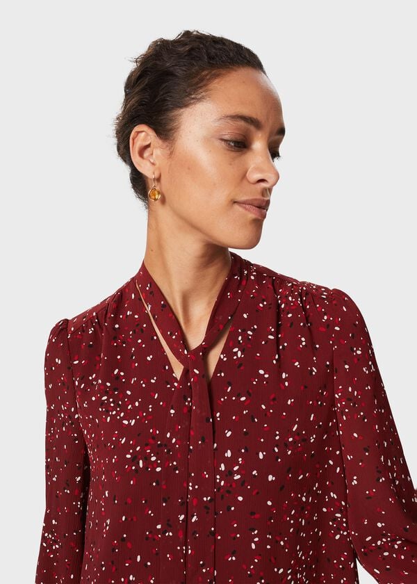 Hobbs Joella A Line Dress Wine Red