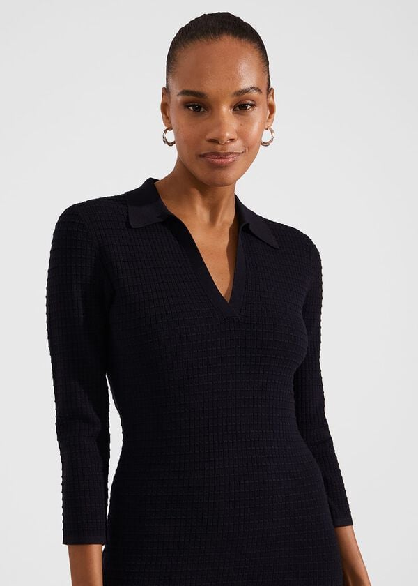 Hobbs Joella Knitted Dress Hobbs Navy