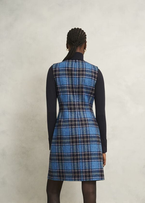 Hobbs Joella Wool Dress Blue Multi