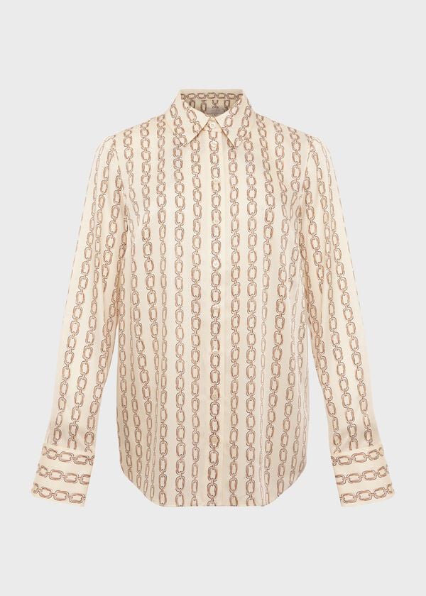 Hobbs Joelle Shirt Cream Camel